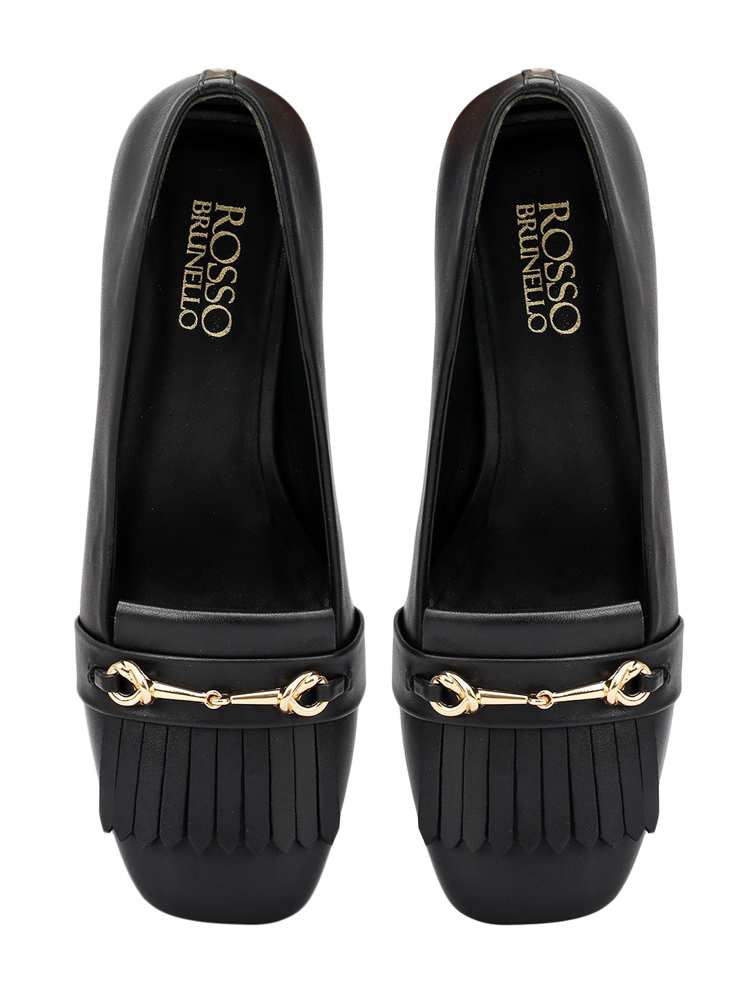 Black Block Heels With Buckle