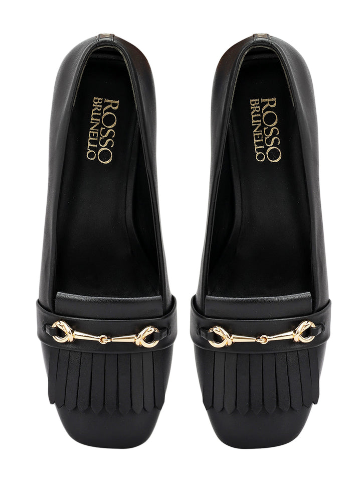 Black Block Heels With Buckle