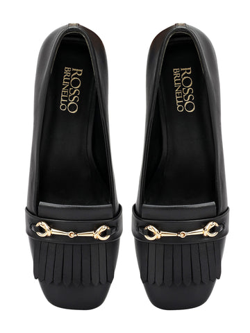 Black Block Heels With Buckle