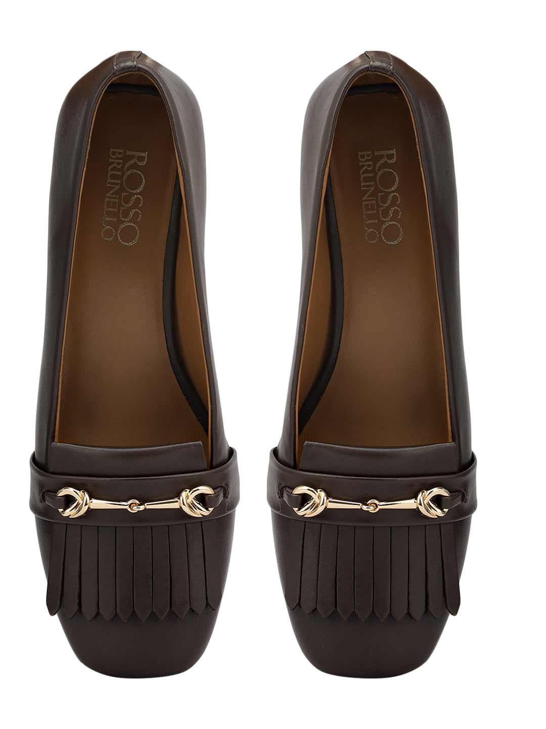 Brown Block Heels With Buckle