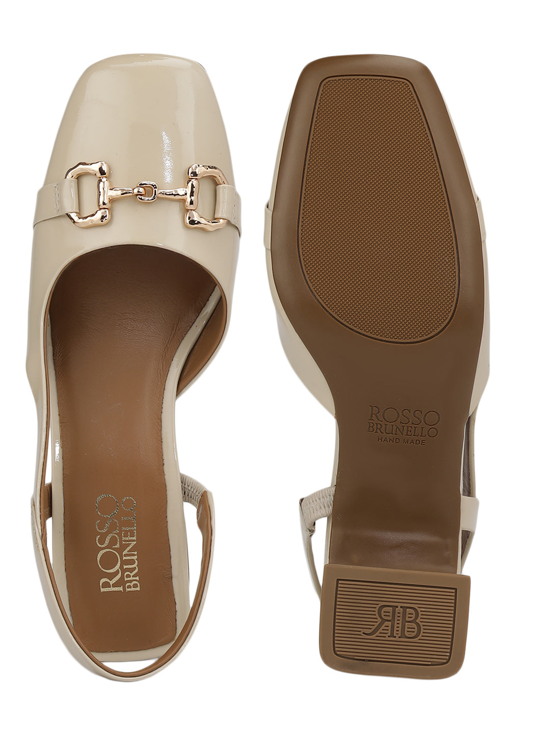 White Block Heels with Buckle