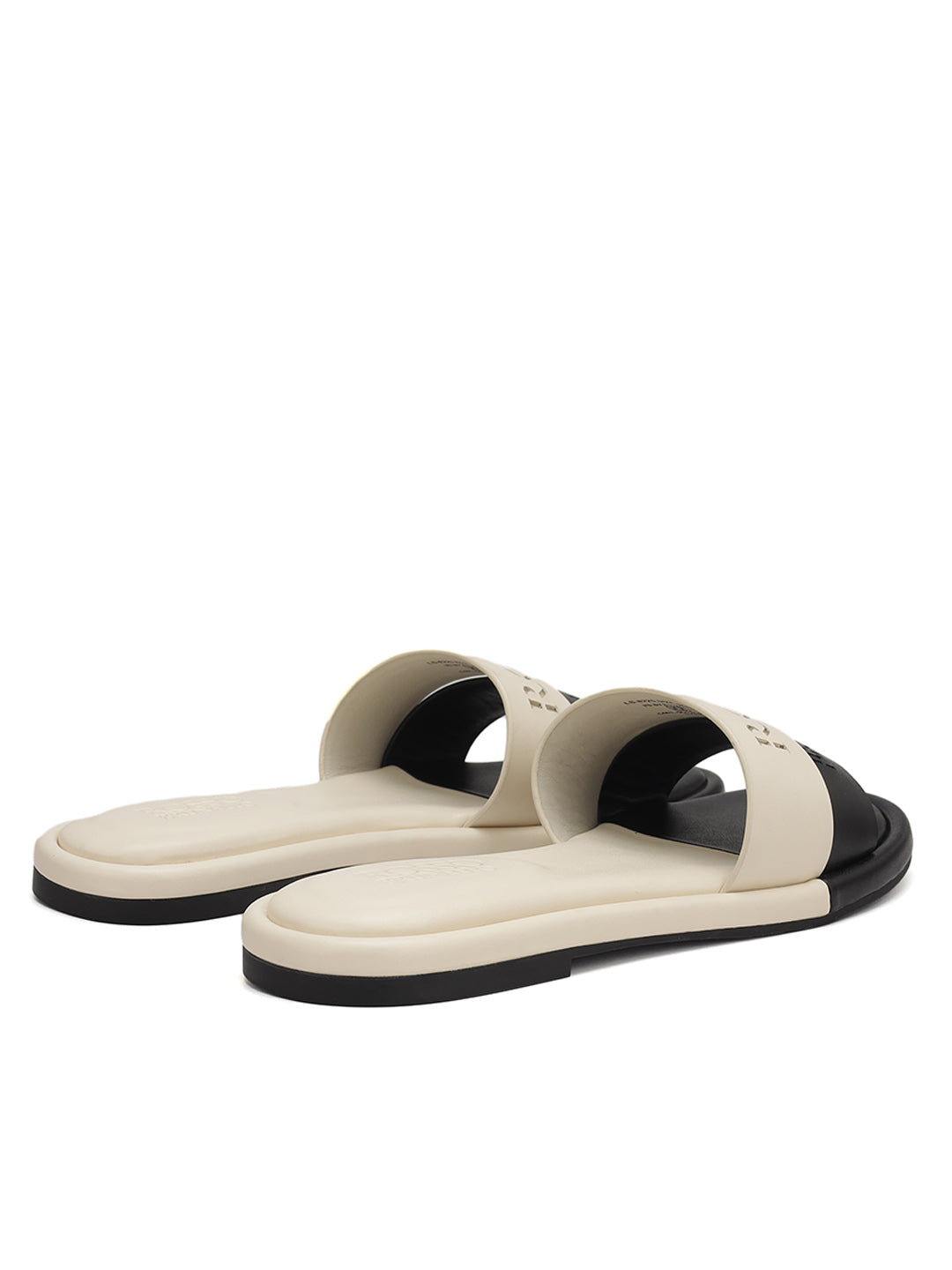 White Leather Slides