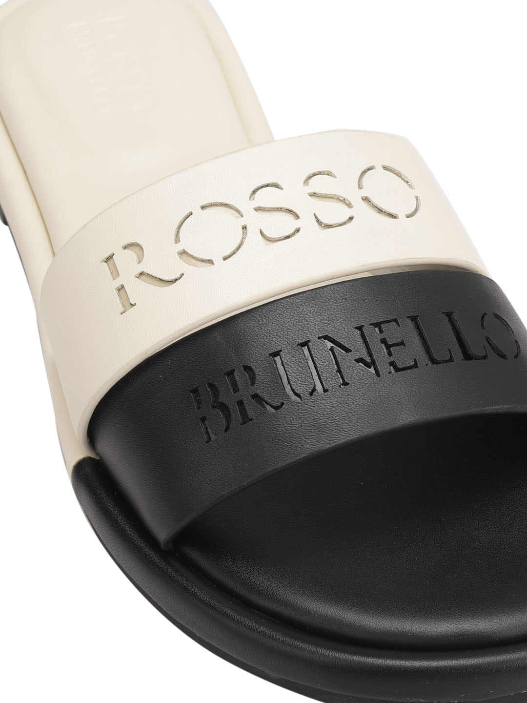 White Leather Slides