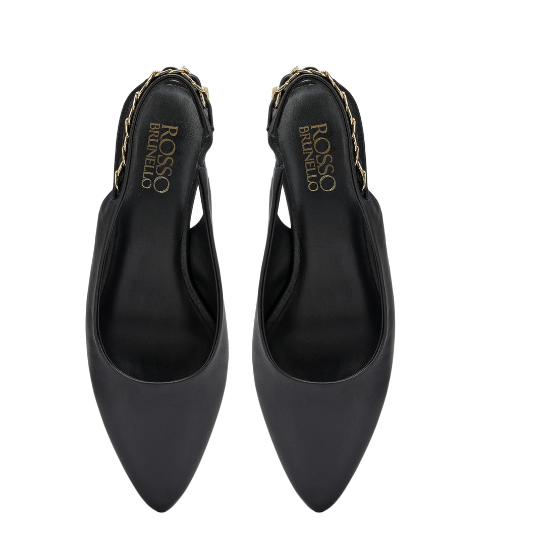 Black Sling Back Kitten Heels