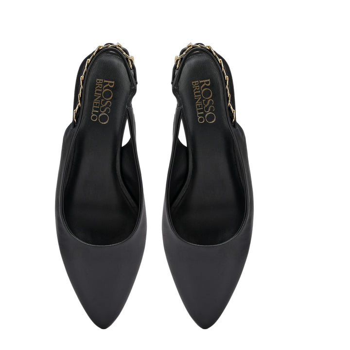 Black Sling Back Kitten Heels
