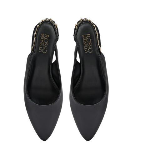 Black Sling Back Kitten Heels