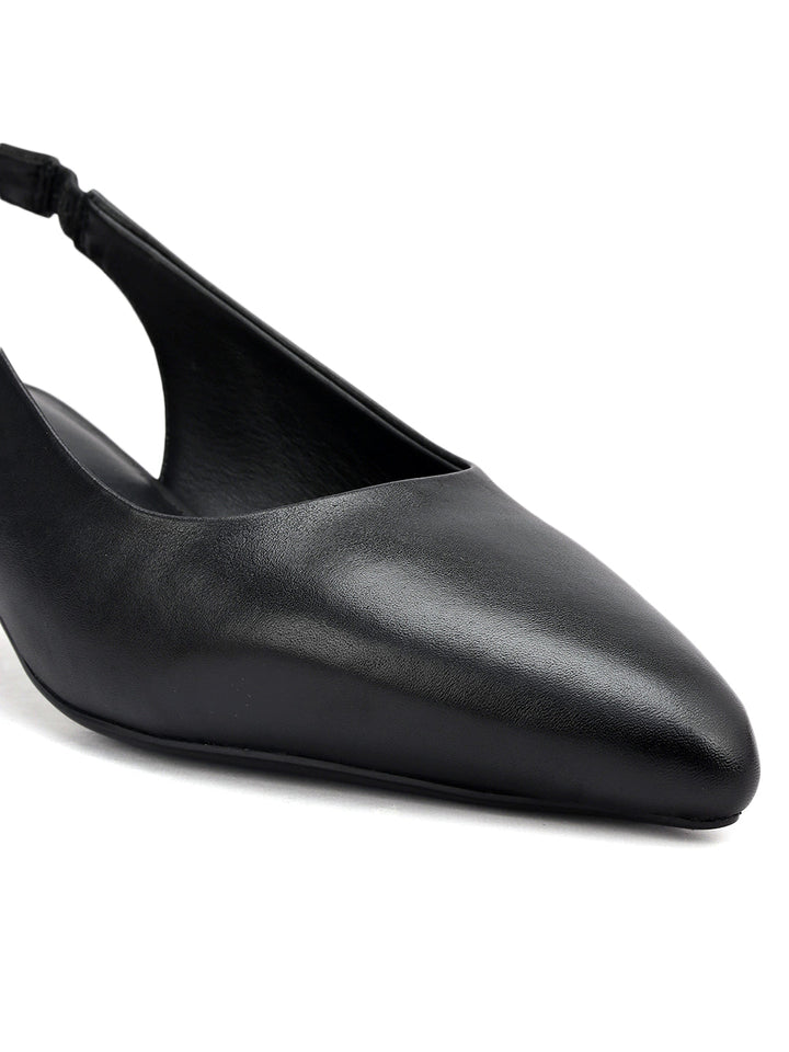 Black Sling Back Kitten Heels