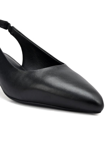 Black Sling Back Kitten Heels