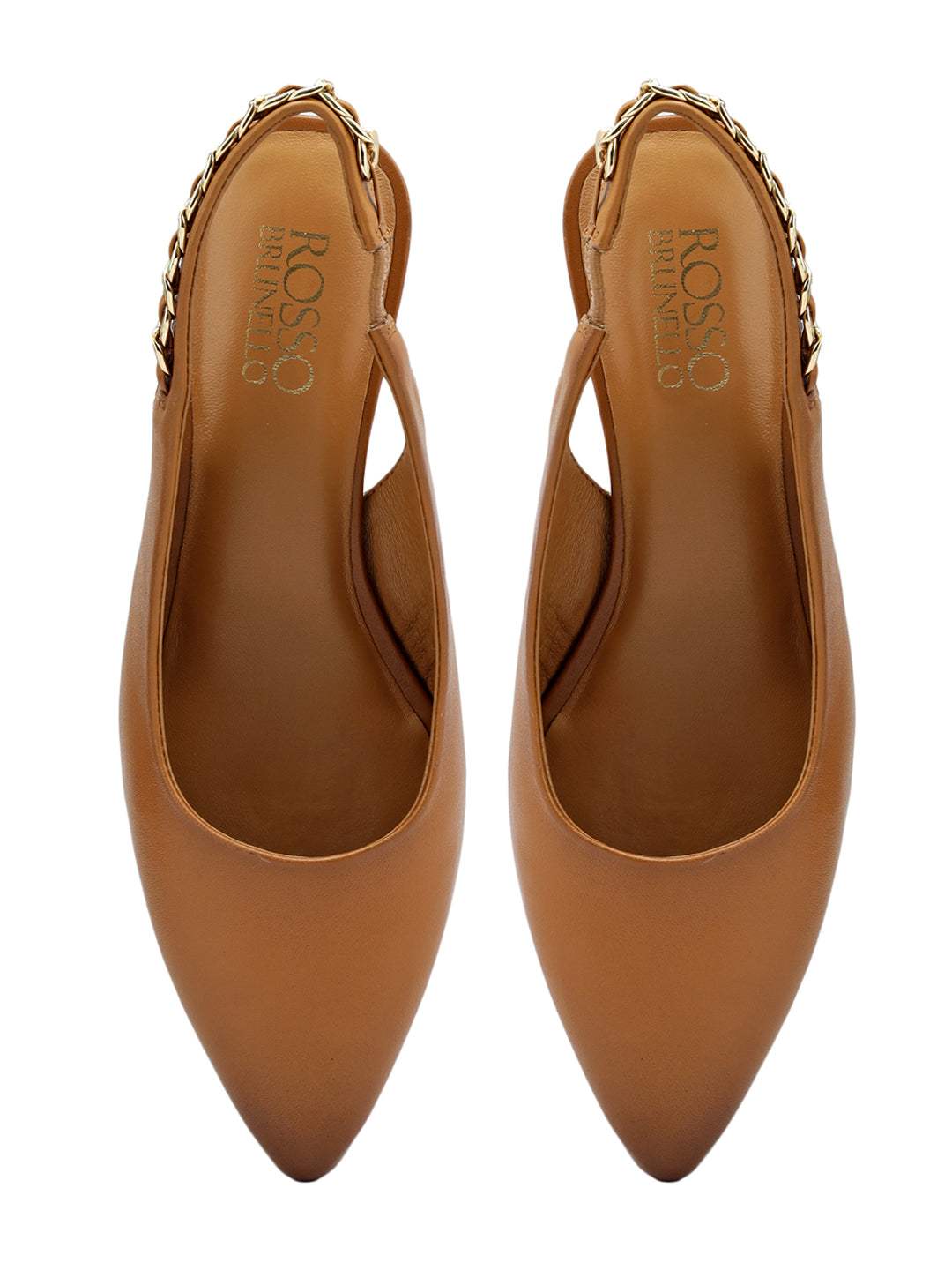 Tan Sling Back Kitten Heels