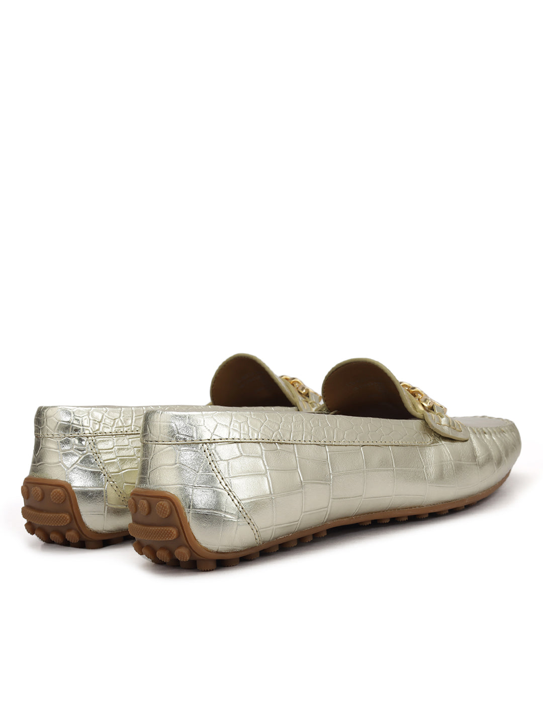 Gold Chain Embellished Moccasins