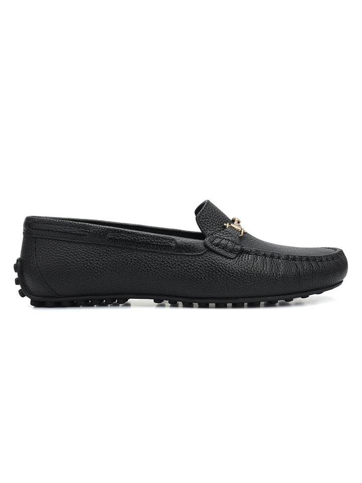 Black Moccasins With Buckle