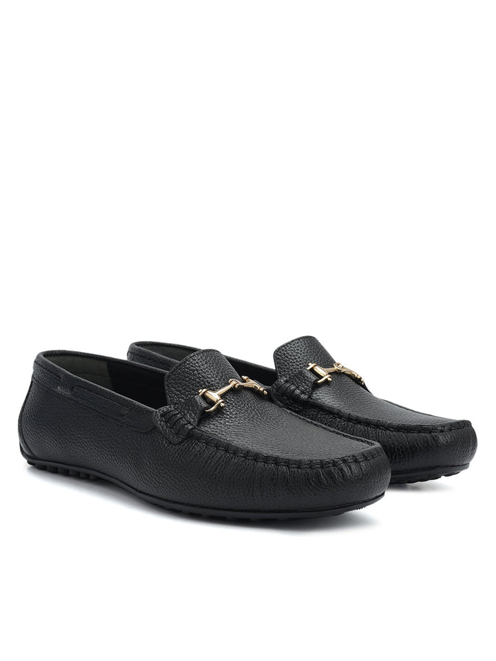 Black Moccasins With Buckle