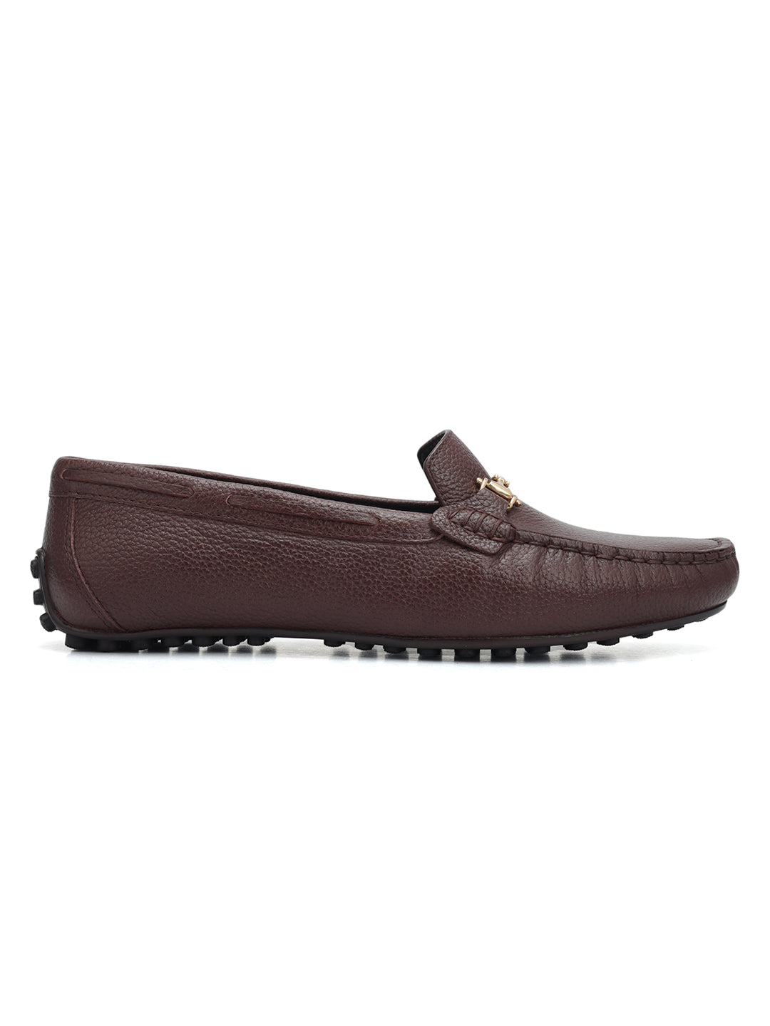 Burgundy Moccasins With Buckle