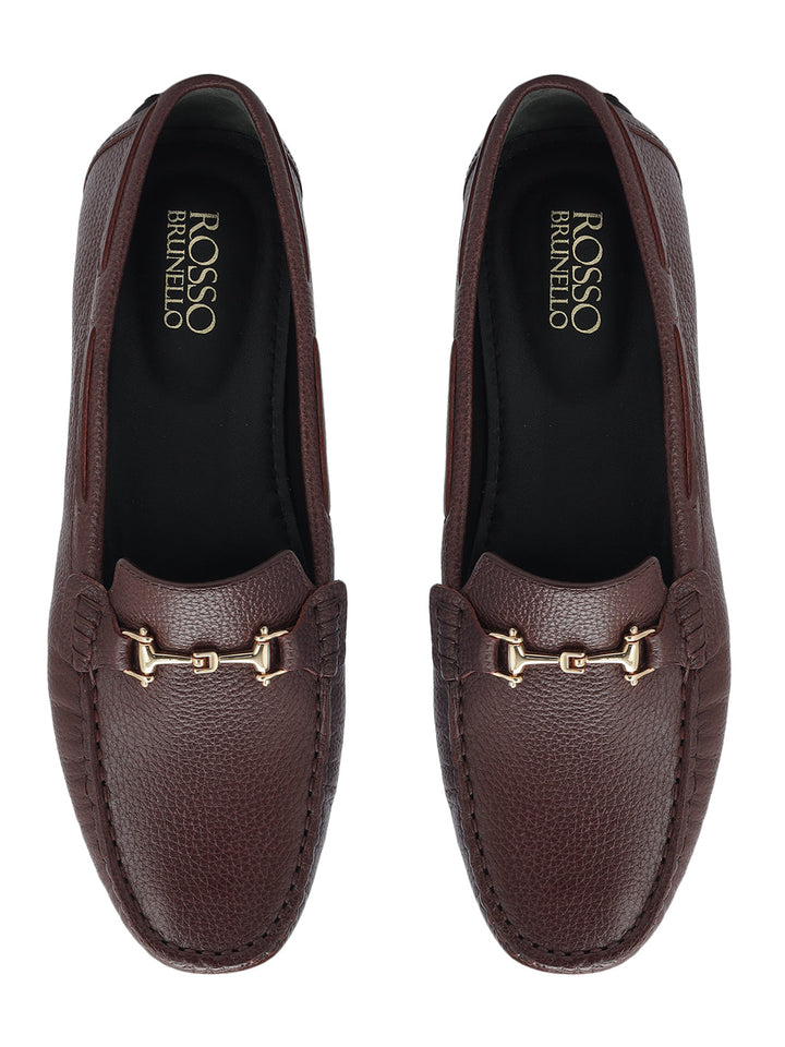 Burgundy Moccasins With Buckle