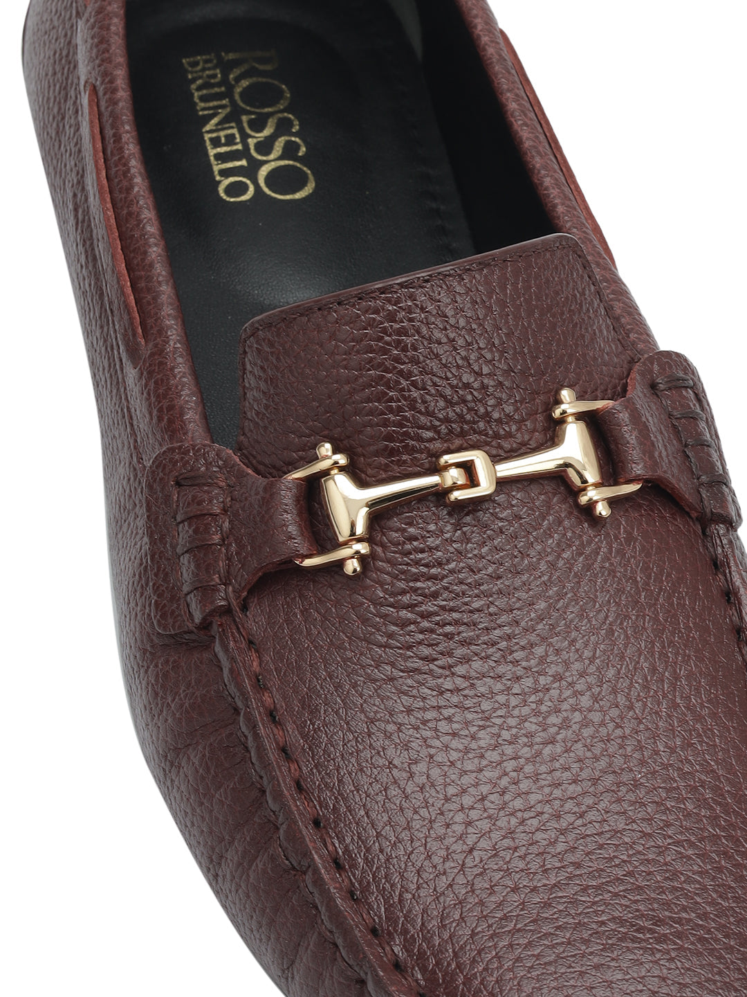 Burgundy Moccasins With Buckle