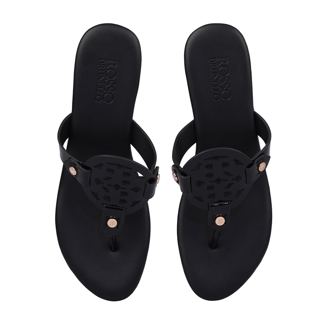 Black Wedges With Logo Cutout