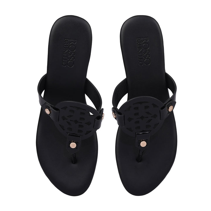 Black Wedges With Logo Cutout