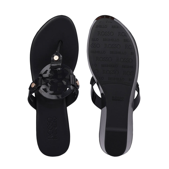 Black Wedges With Logo Cutout