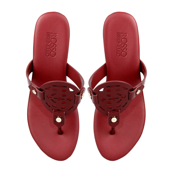 Burgundy Wedges With Logo Cutout