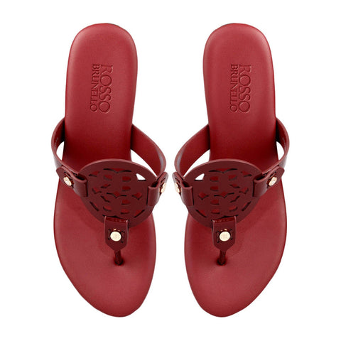 Burgundy Wedges With Logo Cutout