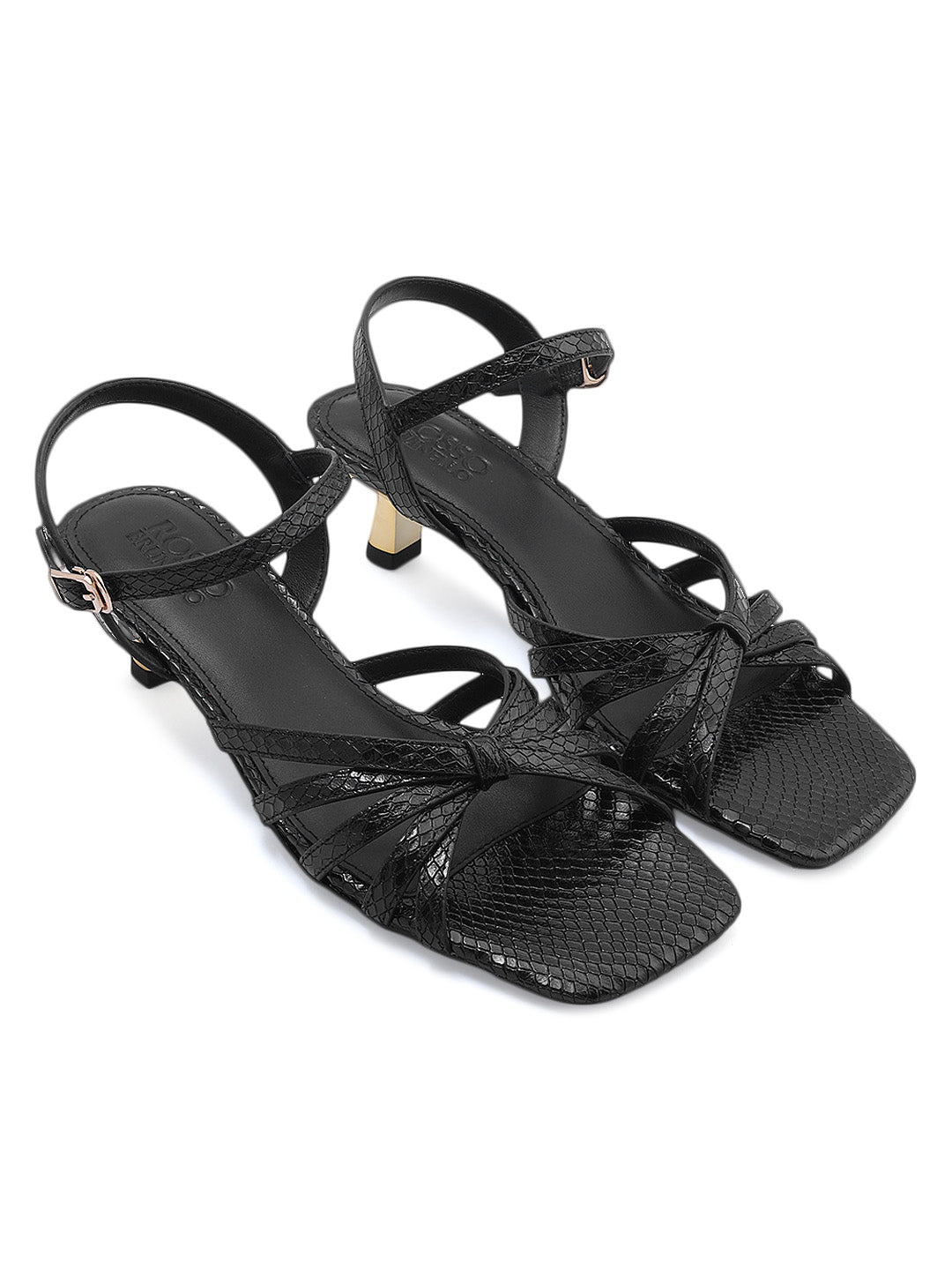 Black Strappy Kitten Heels