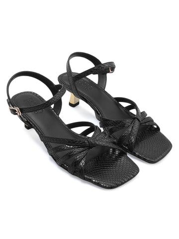 Black Strappy Kitten Heels