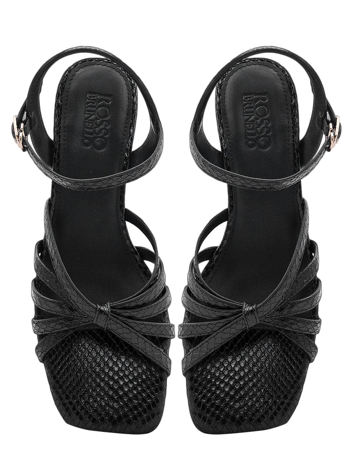 Black Strappy Kitten Heels