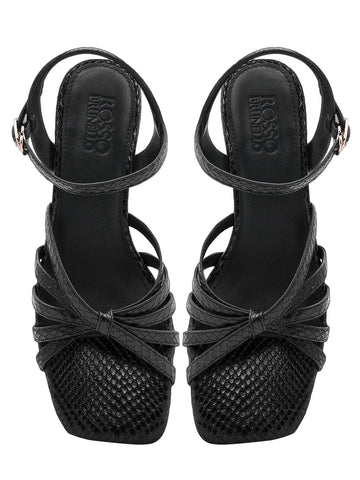 Black Strappy Kitten Heels