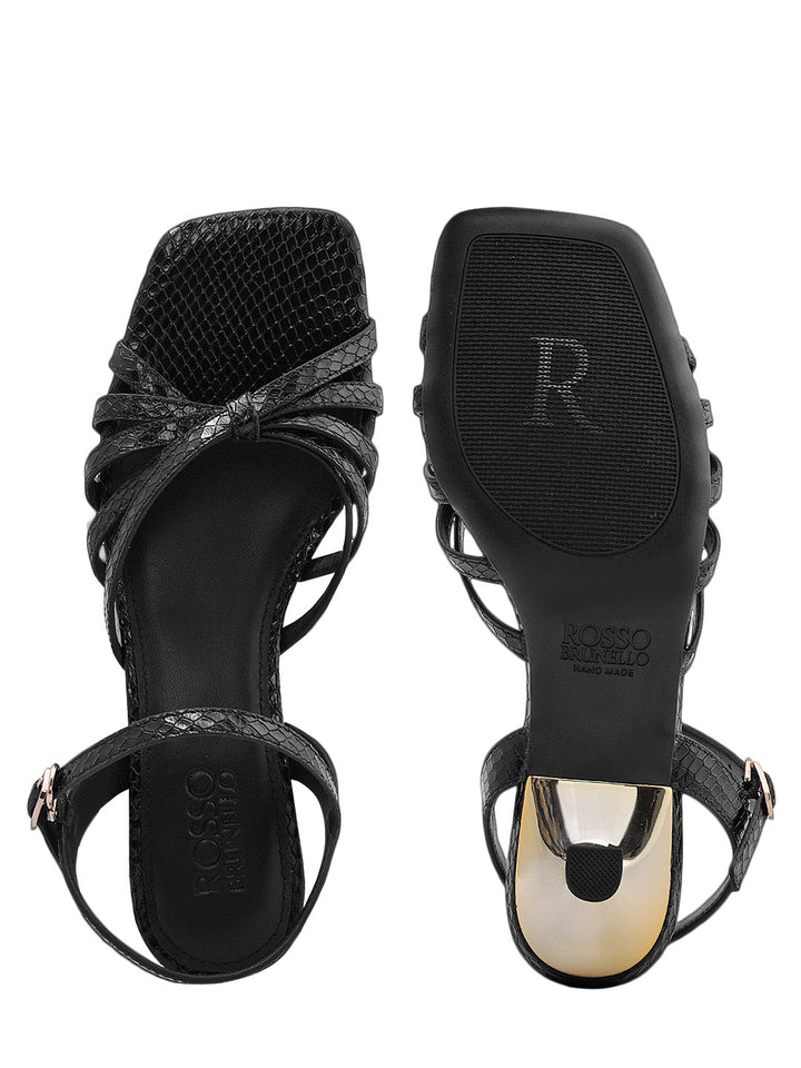 Black Strappy Kitten Heels
