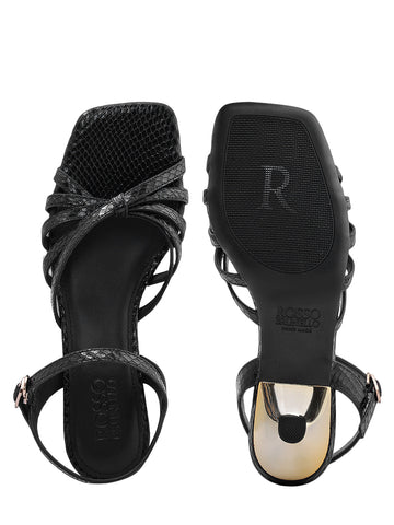 Black Strappy Kitten Heels