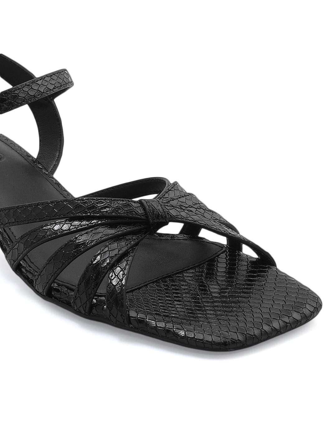 Black Strappy Kitten Heels