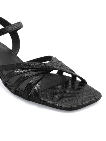 Black Strappy Kitten Heels