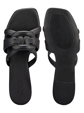 Black Braided Leather Flats
