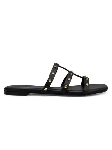 Black Studded Flats