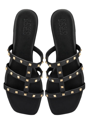 Black Studded Flats