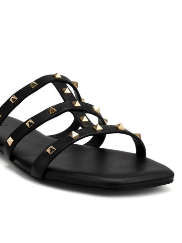 Black Studded Flats