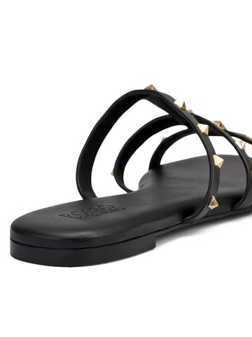Black Studded Flats
