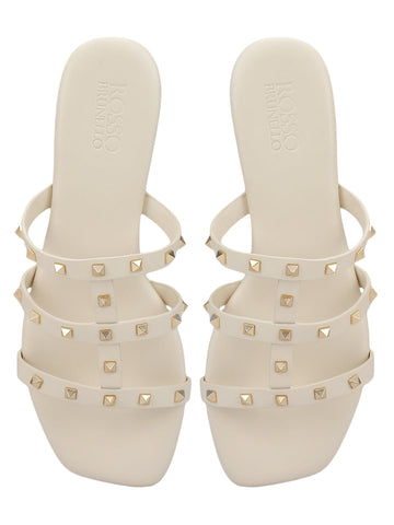 White Studded Flats