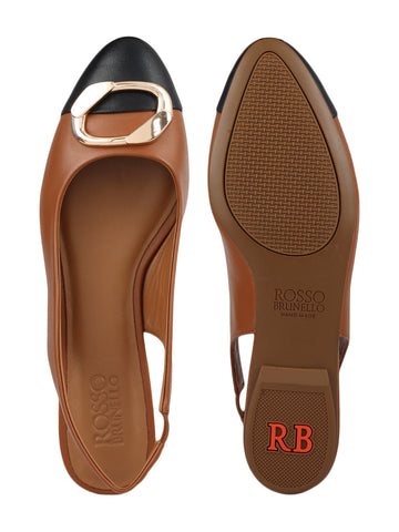 Tan Flats With Buckle Accent