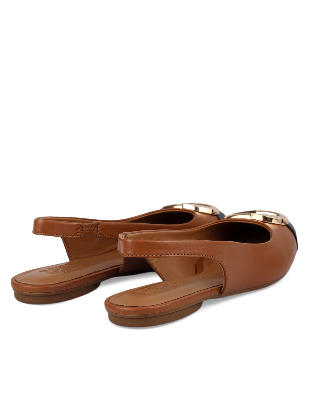 Tan Flats With Buckle Accent