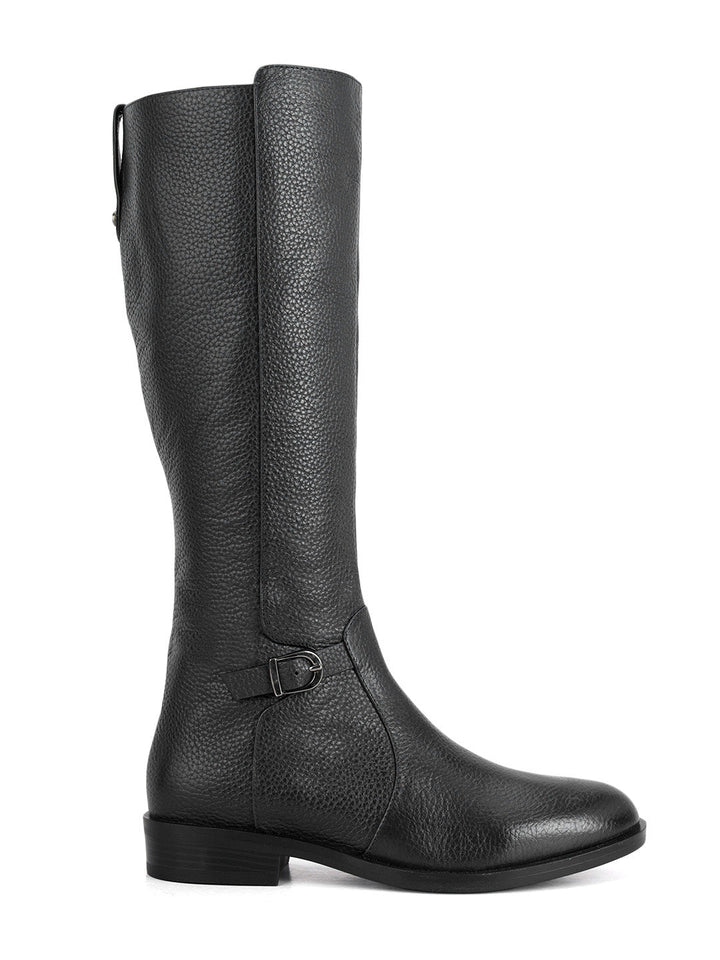 Black Leather Knee High Boots