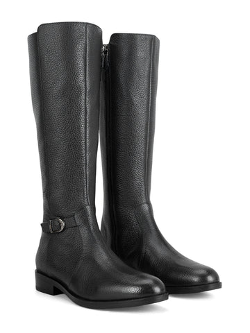 Black Leather Knee High Boots