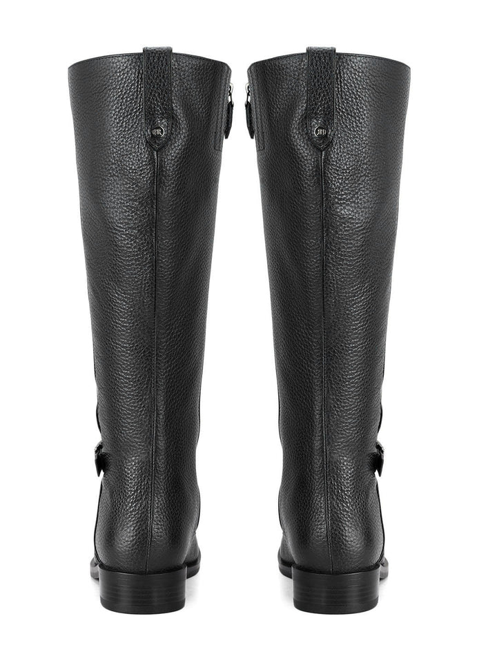 Black Leather Knee High Boots
