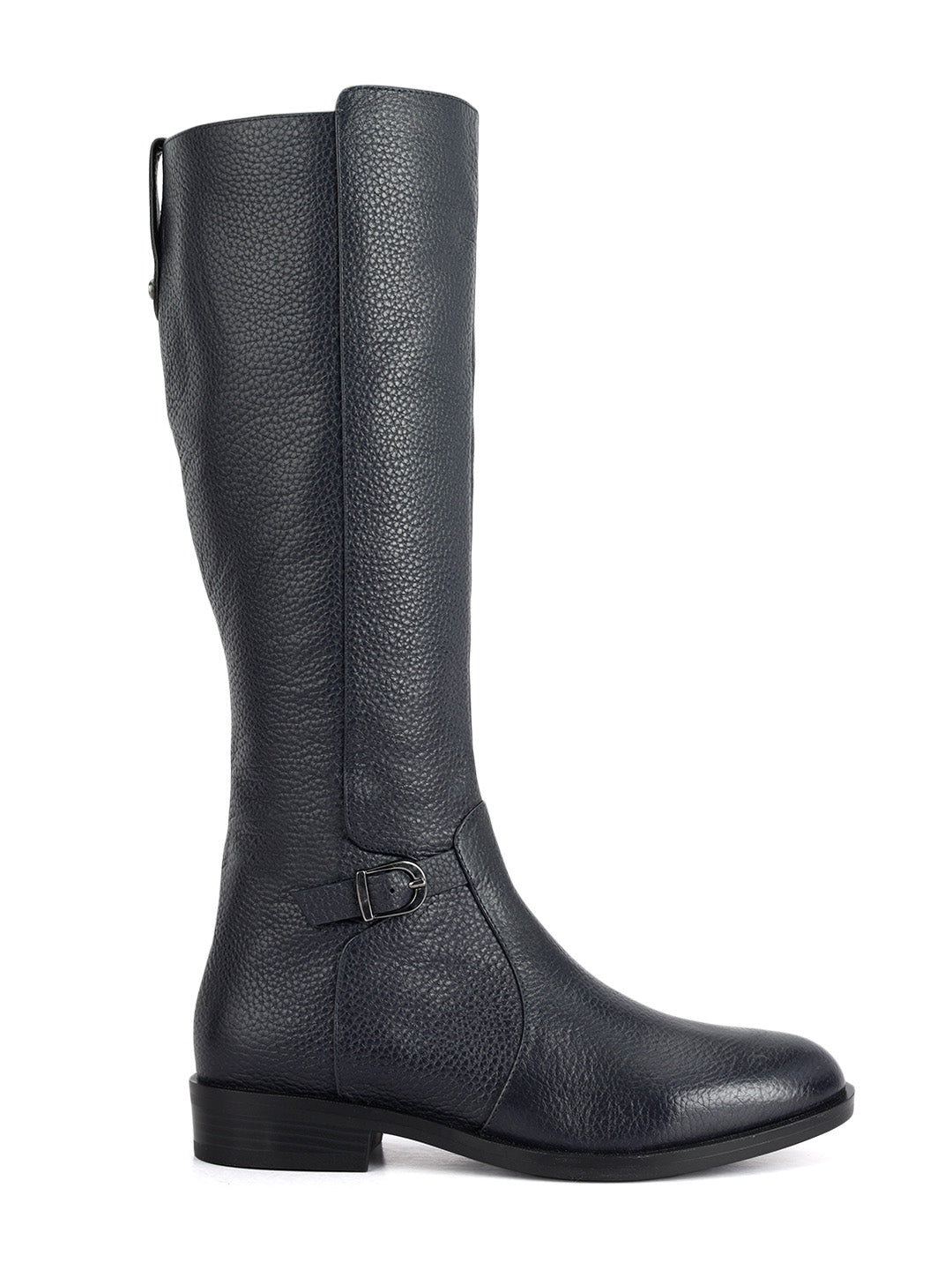 Blue Leather Knee High Boots