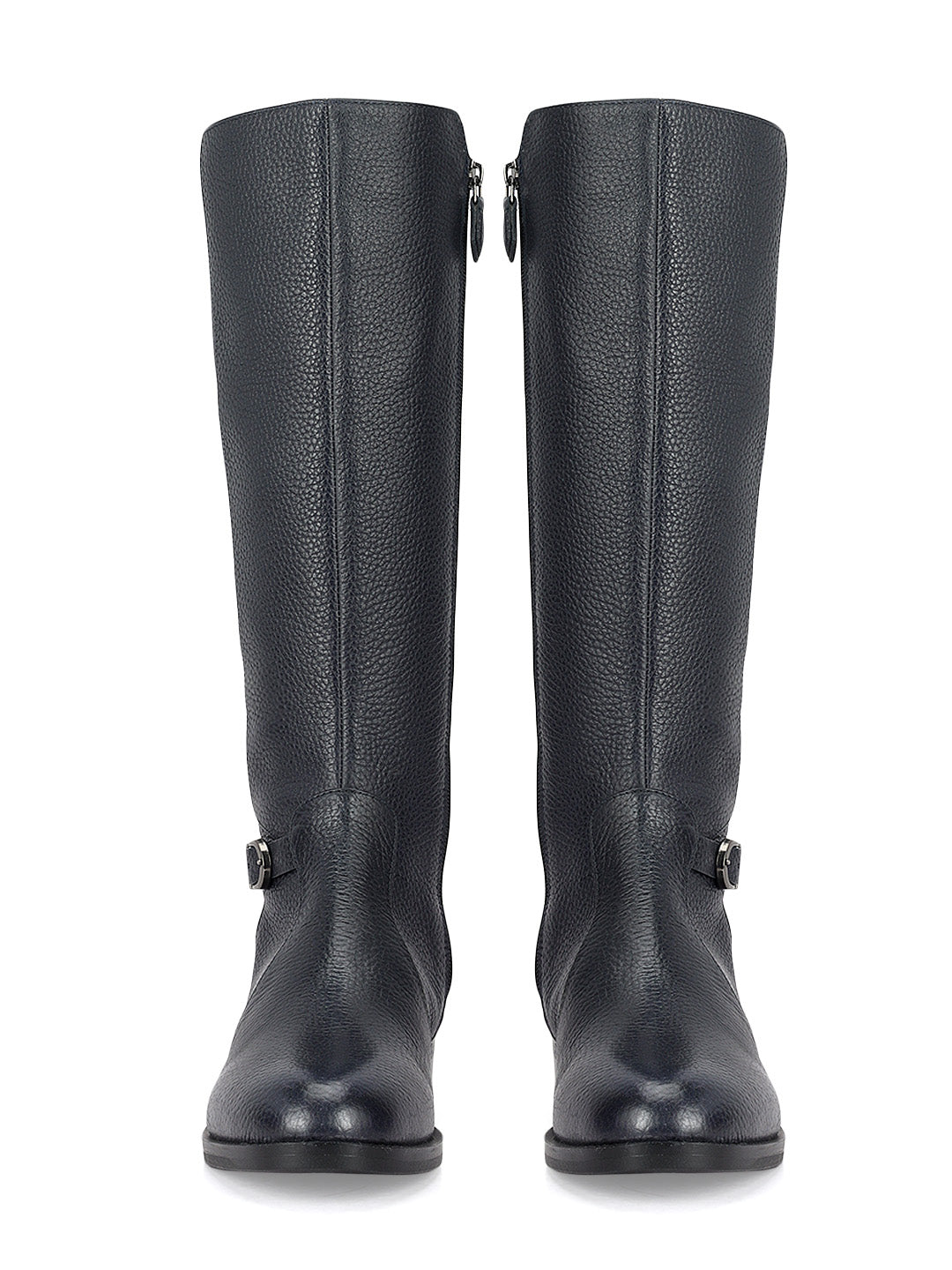 Blue Leather Knee High Boots