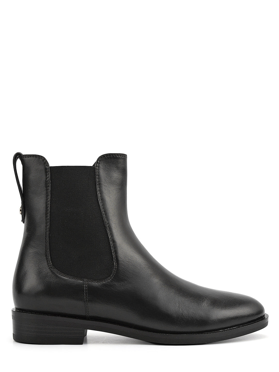 Black Plain Leather Ankle Length Boots