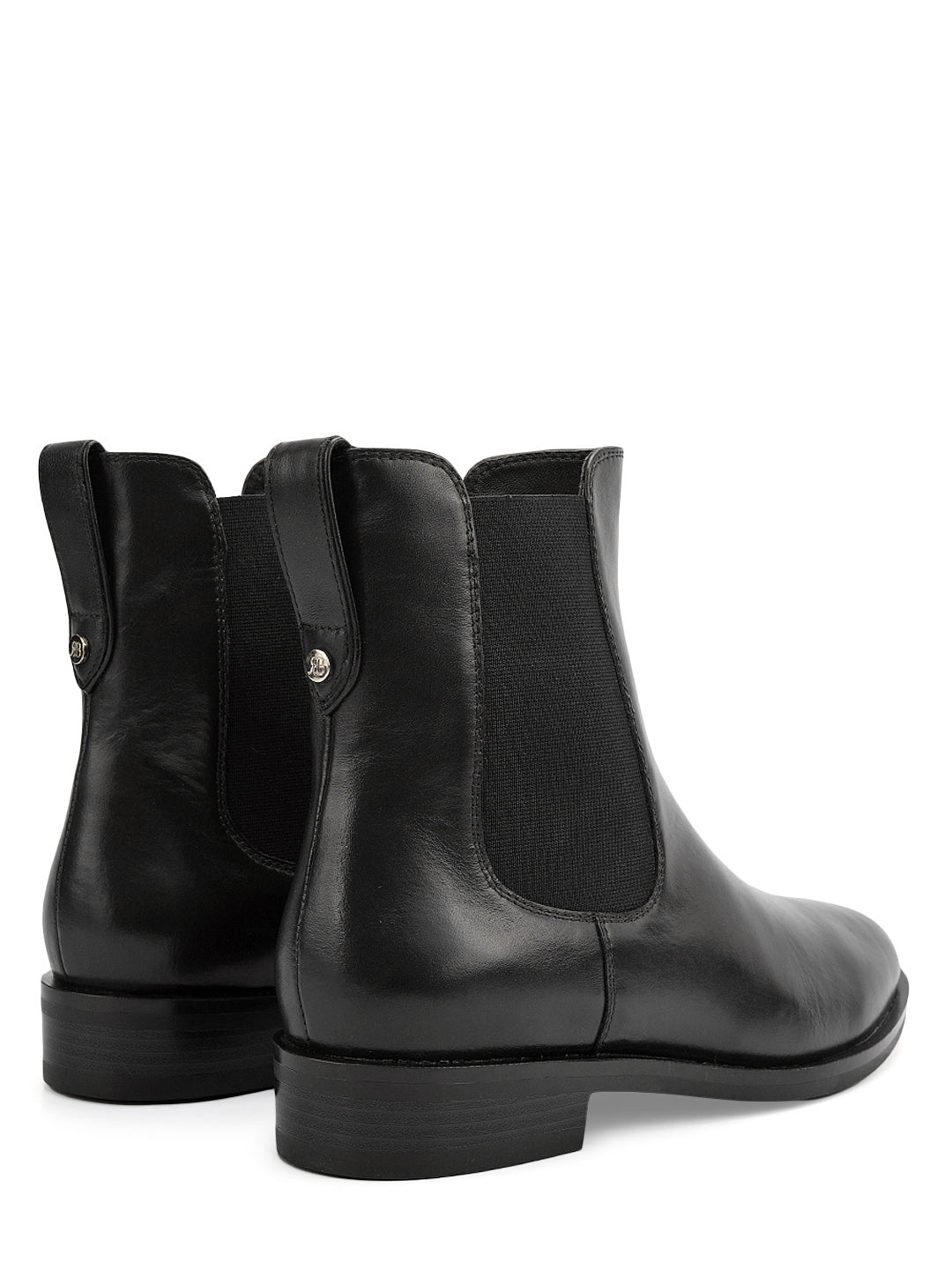 Black Plain Leather Ankle Length Boots