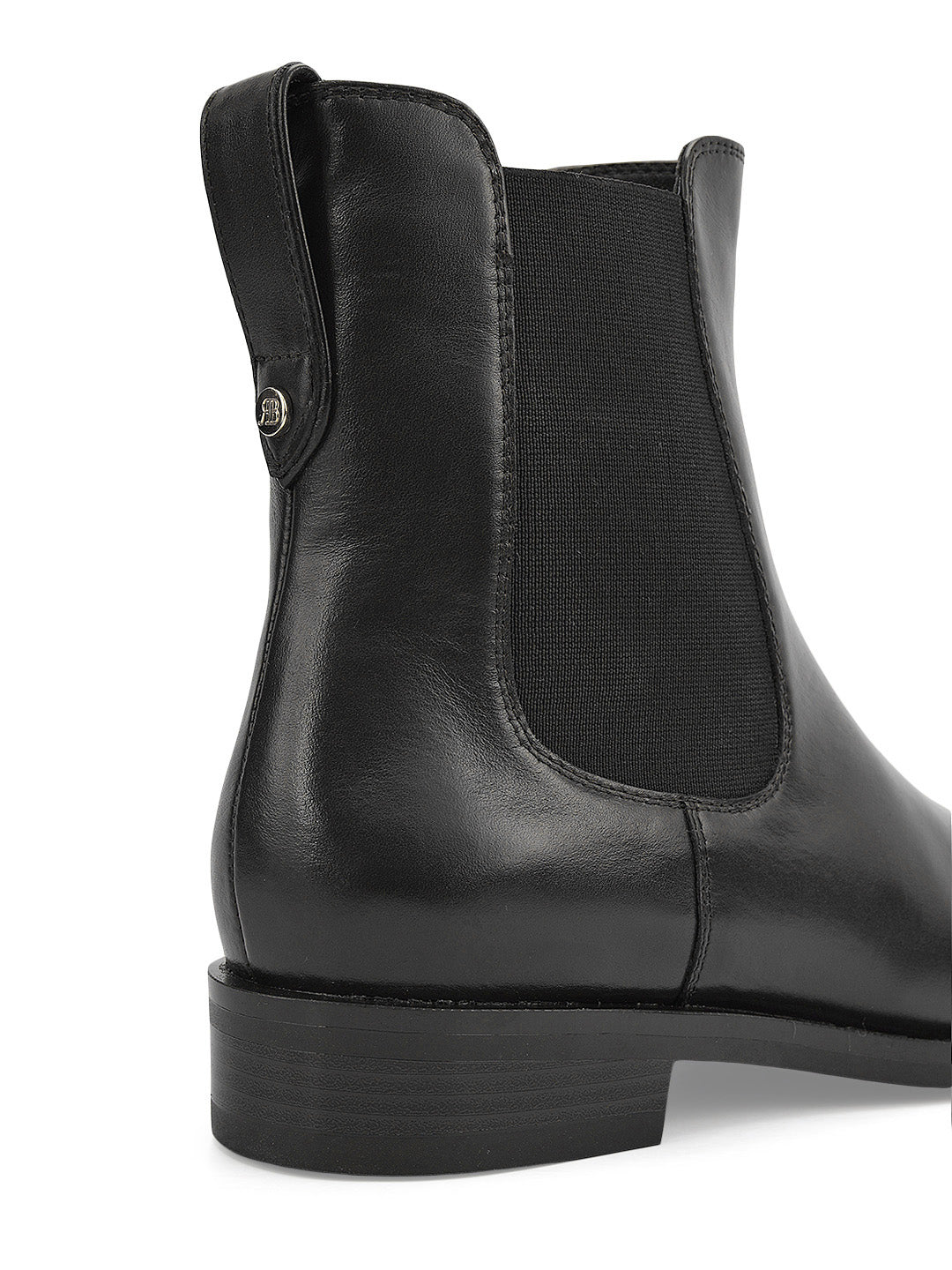 Black Plain Leather Ankle Length Boots