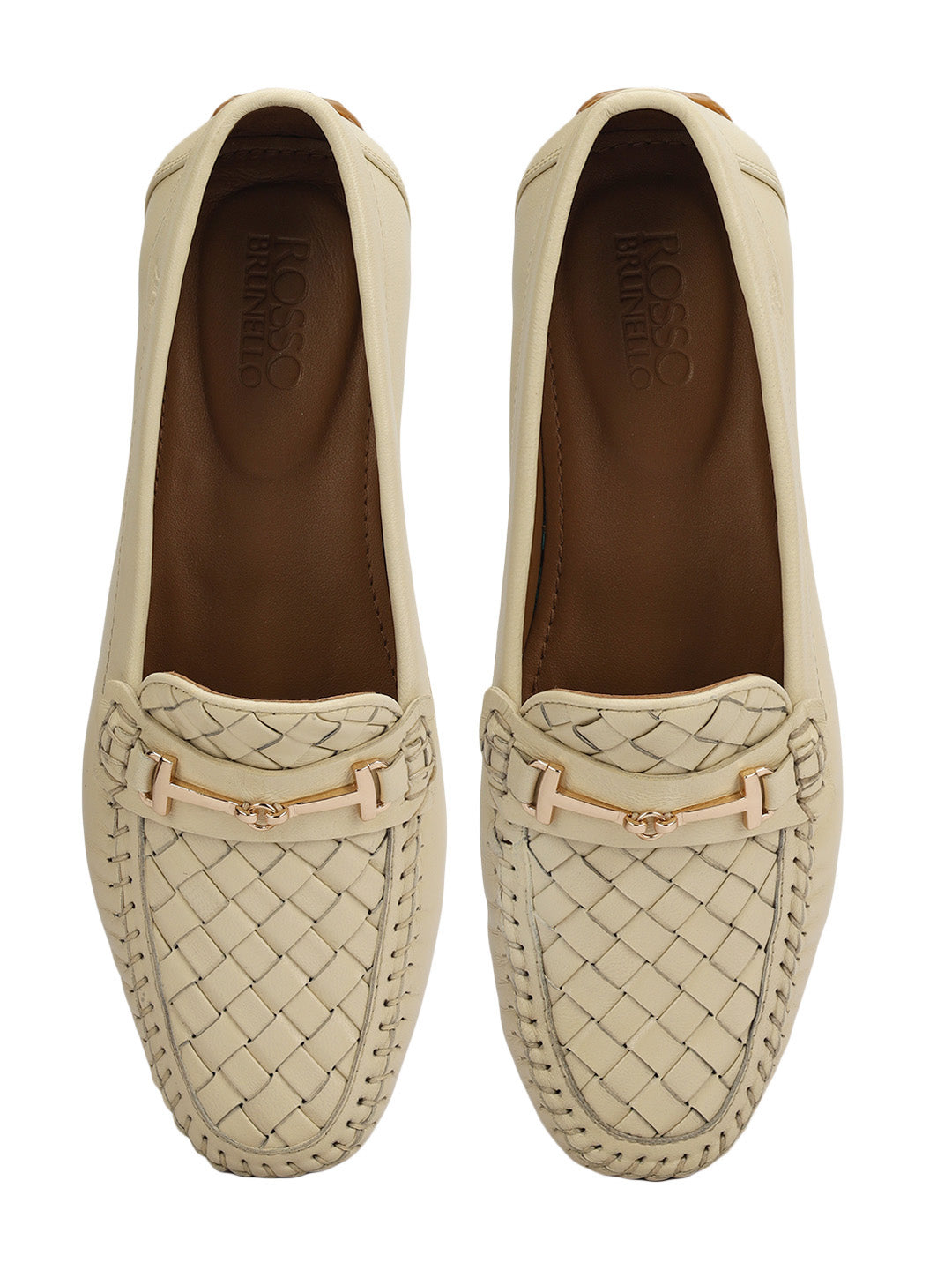 White Mat Textured Women Moccasins