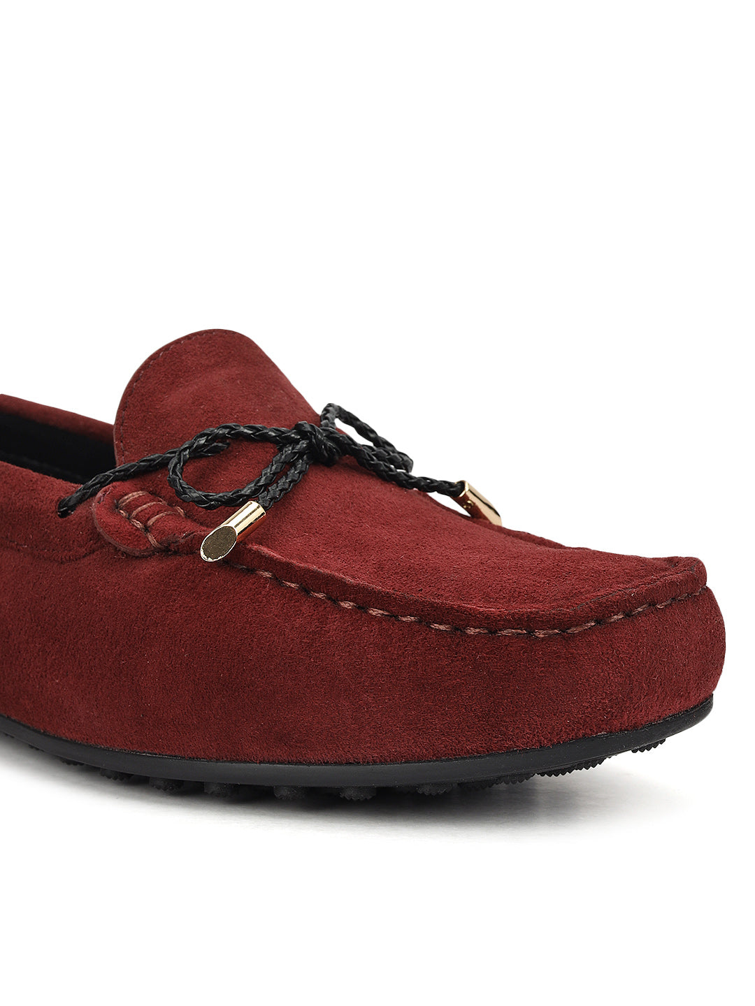 Burgundy Suede Leather Women Moccasins